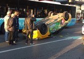 Ticari Taksi Takla Attı, Sürücünün İsteği Şaşkına Çevirdi: Çekici İstemiyorum