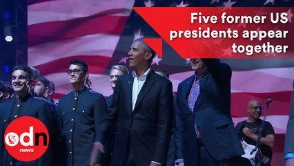 Five former US presidents appear together at fundraiser