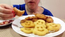 ASMR - THE BEST CRUNCHY SHRIMP & SMILEY GHOST FRIES (Eating Show) Mukbang *Extreme Crunchy Sounds*