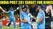 India puts a target of 281 against Kiwis in the 1st ODI match, Batting Highlights | Oneindia News