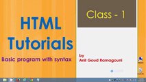 html tutorial for beginners : HTML Basic Program - Class 1.