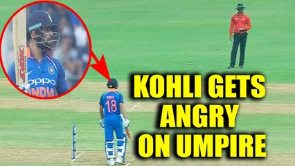 India vs NZ 1st ODI : Virat Kohli gets furious on umpire for not giving No-Ball | Oneindia News