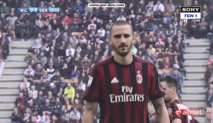 Leonardo Bonucci Red Card - AC Milan 0-0 Genoa 22.10.2017