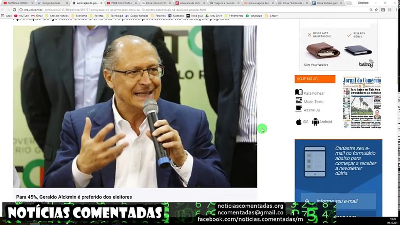DÓRIA CULPA TERCEIROS POR FRACASSO EM SP