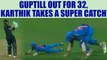 India vs NZ 1st ODI: Hardik Pandya dismisses Guptill, Dinesh Karthik takes super catch|Oneindia News