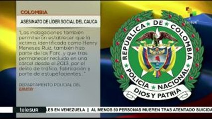 Colombia: policía informa sobre el asesinato a desmovilizado de FARC