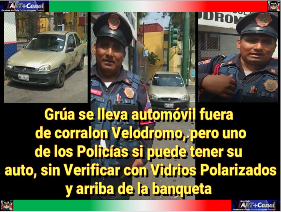 Policía PBI tiene su auto arriba de banqueta pero la grua se lleva automóvil afuera de corralon