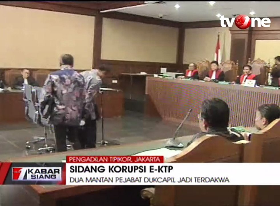 Sidang Perdana Kasus Korupsi E-KTP Hadirkan Dua Terdakwa