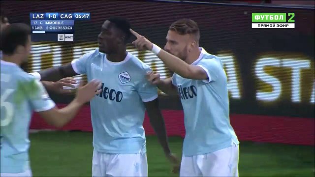 1-0 Ciro Immobile Penalty Goal Italy Serie A - 22.10.2017 Lazio 1-0 Cagliari Calcio