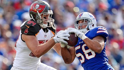 Matt Milano reads the passing lane for his first NFL INT