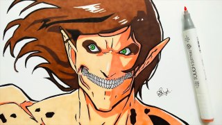 Speed Drawing - Drawing Eren Titan Form Attack On Titans Season 2 Reupload