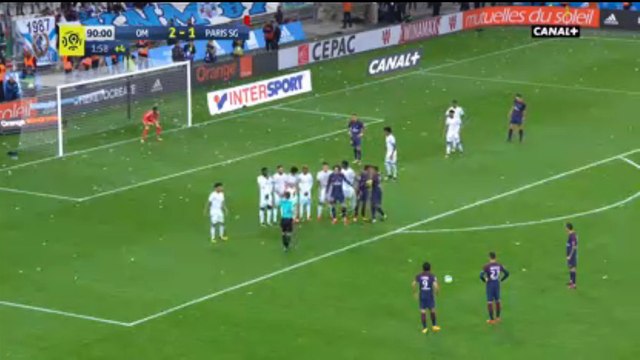 OM - PSG : coup franc de Cavani
