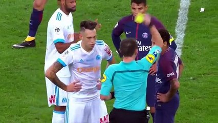 Neymar Red Card vs Marseille | Marseille vs PSG 2-2 - 22/10/2017 HD