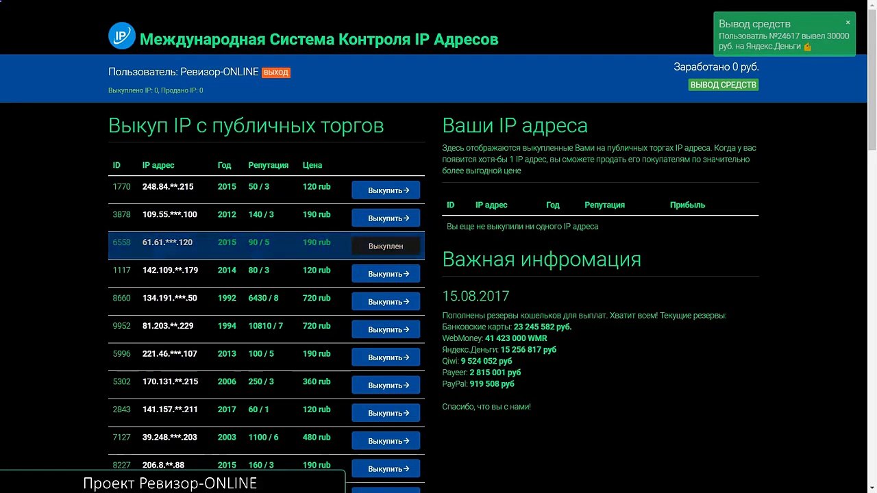 ЗАРАБОТОК В ИНТЕРНЕТЕ Система Контроля IP ОБЗОР выплаты СПОСОБЫ ЗАРАБОТКА В ИНТЕРНЕТЕ
