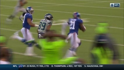 Thomas Rawls' fumble pops right into Landon Collins' hands