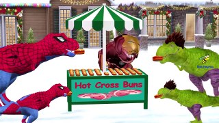 Dinosaur Surprise Eggs Spiderman T-Rex Finger Family | Ironman Hulk Dinosaurs Nursery Rhymes
