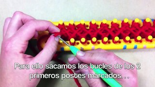 Cómo tejer un cuello trenzado en telar rectangular