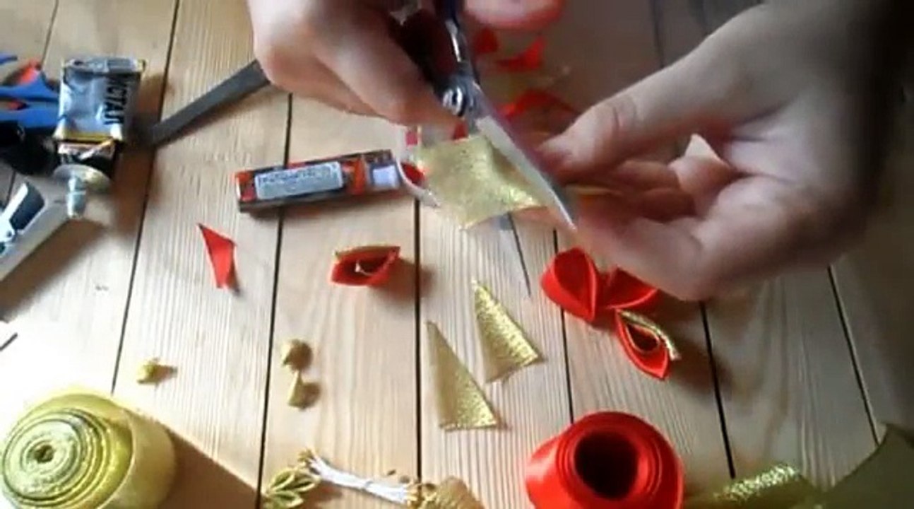 Мастер класс Как сделать заколку с Бабочкой Канзаши butterfly Kanzashi