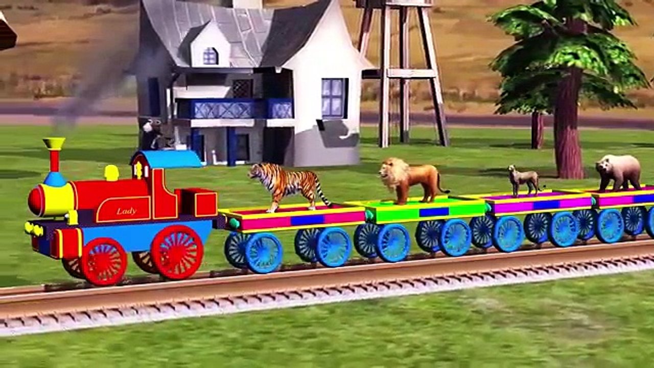 Wild Animals Names and Sounds with Wild Animals Train For Kids ...