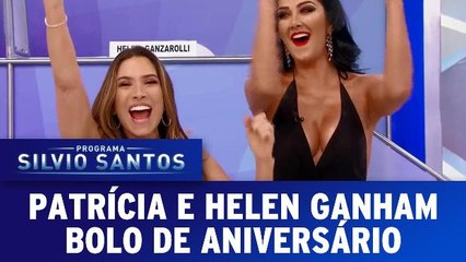 Patricia e Helen ganham bolo de aniversário