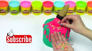 Ice Cream Play Doh Rainbow Learning Cake Learn Colors and Play Doh Videos Castle Toys