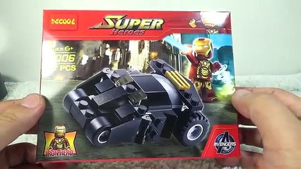 Decool 배트맨 미니 텀블러 배트모빌과 아이언맨 레고 짝퉁 조립기과 SY 제품 비교