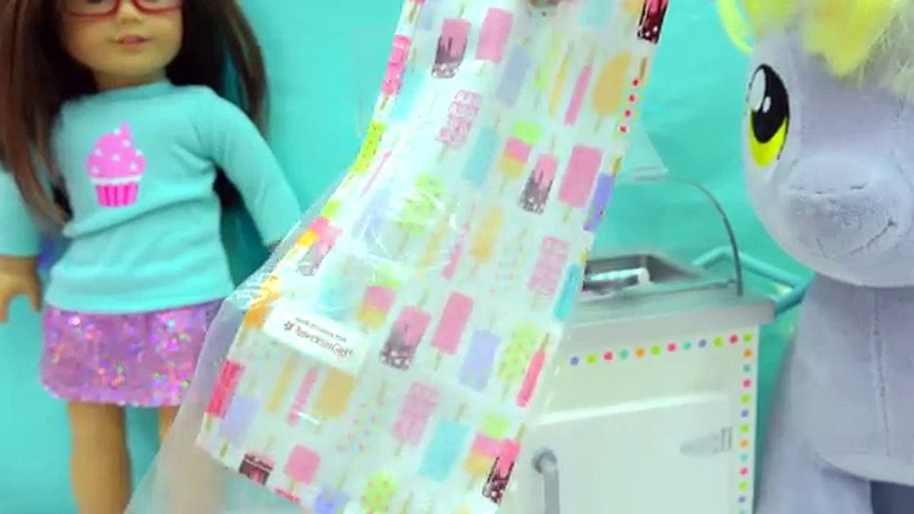 American Girl Doll Ice Cream Cart with Surprise Blind Bags & My Little Pony Derpy