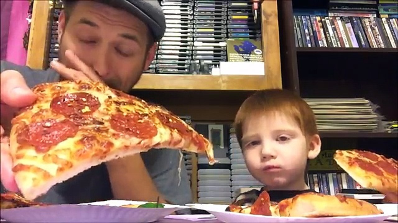 MUKBANG/ASMR Eating Reds favorite, PIZZA! (Father & Son)