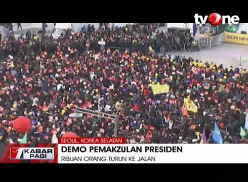 Ribuan Warga Korea Selatan Demo Menuntut Pemakzulan Presiden