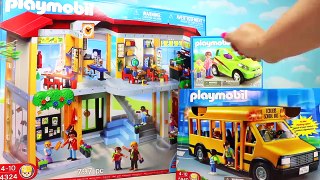 Playmobil City Life! Large Furnished School, School Bus and City Car!