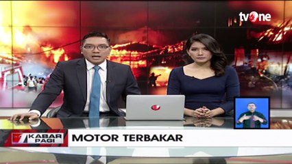 Sebuah Motor Terbakar Usai Isi Bensin di SPBU