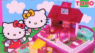Hello Kitty My Tiny Town Enjoy Stay Villa Playset - Sanrio Dollhouse - Toy Unboxing and Play