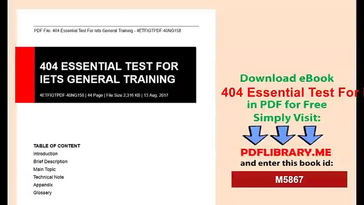 404 Essential Test For Iets General Training