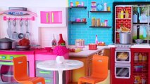 Barbie Doll Glam Dollhouse toy & Barbie Chef Kitchen toys cooking playfood