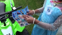 Frozen Elsa Decorates her Quad Bike Ride On | Playtime in Park Fun Makeover 12V Power Wheels
