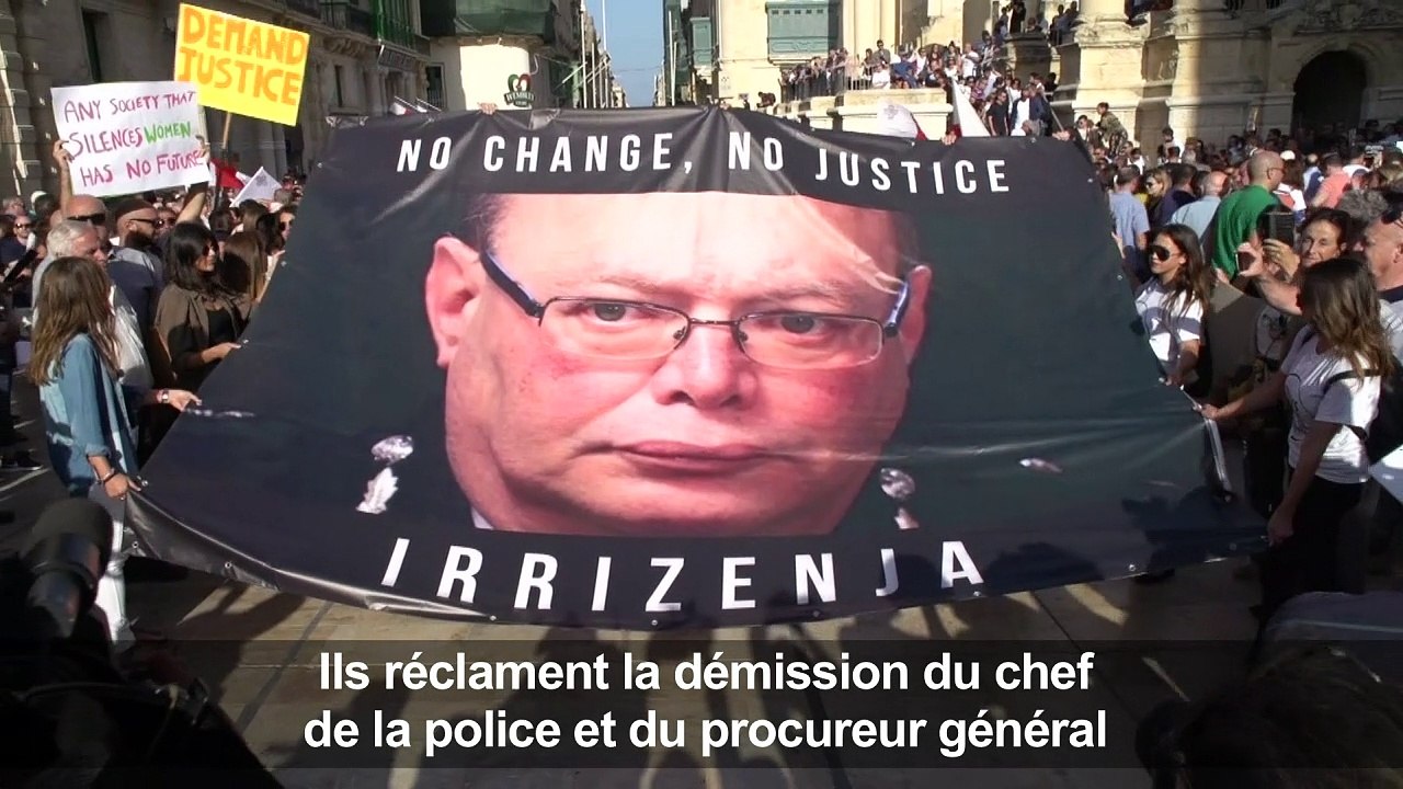 Les Maltais manifestent après le meurtre de la journaliste