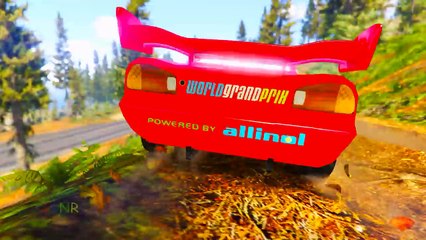 Lightning McQueen in Trouble - Policeman Hulk Save McQueen - Crash on the Race