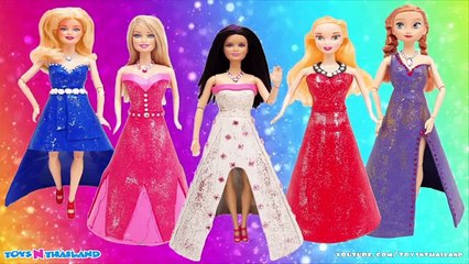 ทำชุดราตรียาวให้เจ้าหญิง จากดินน้ำมัน l บาร์บี้ แอนนา เบล , Disney Princess dresses.