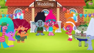 Trolls Poppy and Daddy Branch cry Ice cream stolen in Supermarket Nursery Rhymes troll finger family