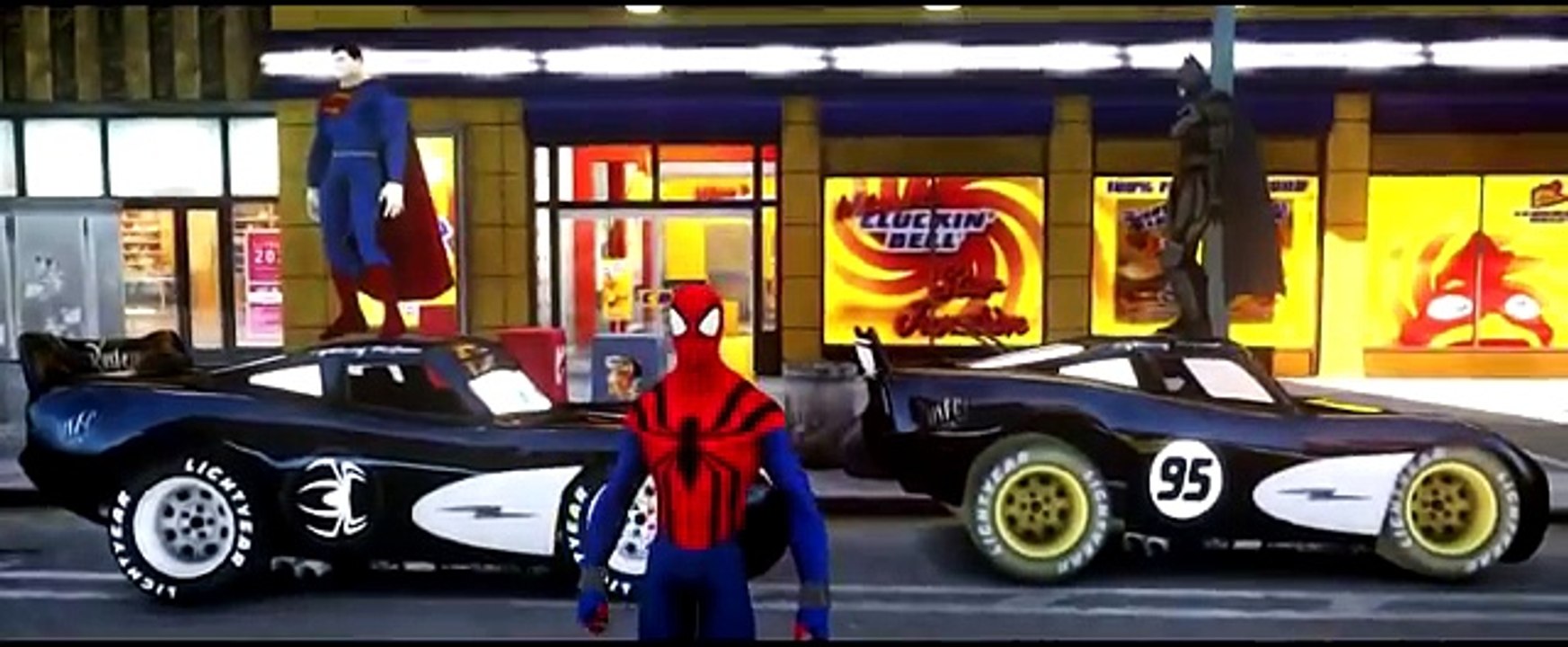 Disney Cars Pixar Spiderman Nursery Rhymes ★★★ Lightning McQueen Colors Children Songs with Action 2