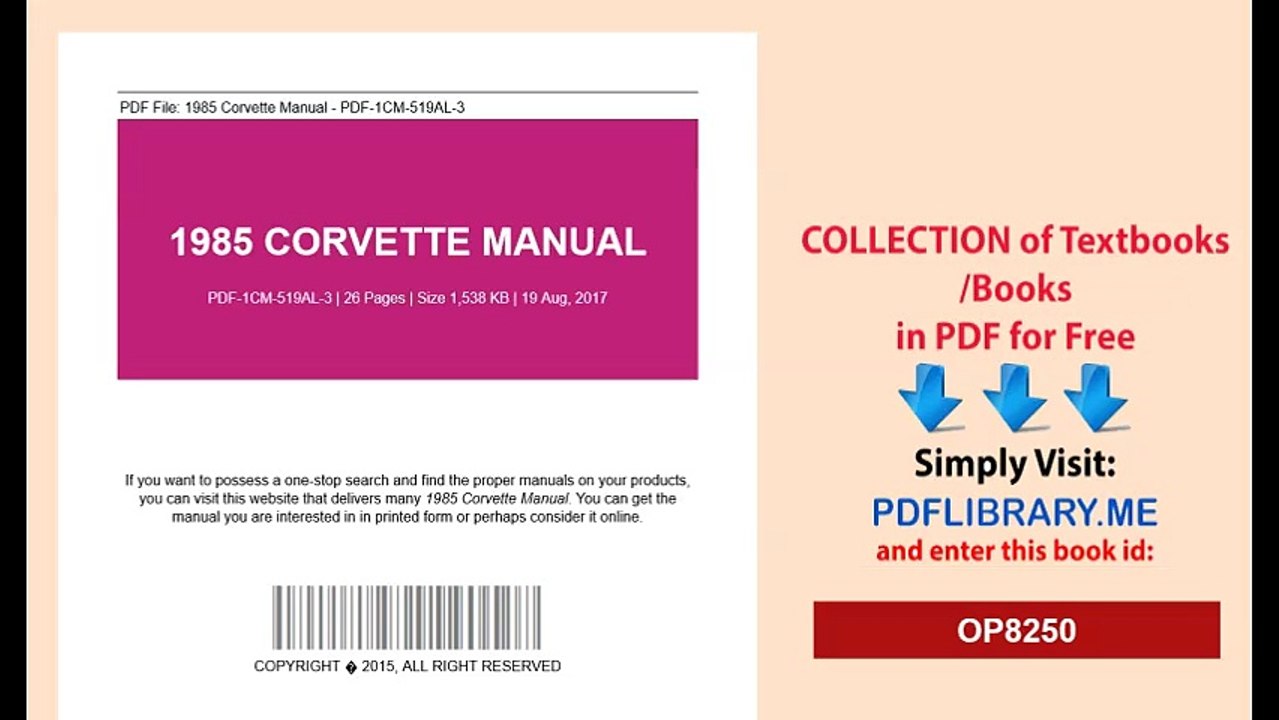 1985 Corvette Manual