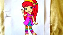 Disney Princess Barbie and Strawberry Shortcake Berrybest Princess Coloring Book Pages