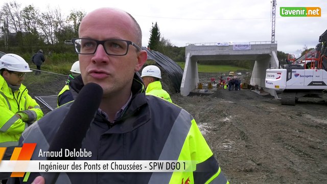 L'Avenir - Mise en place d'un nouveau pont à Marche-en-Famenne