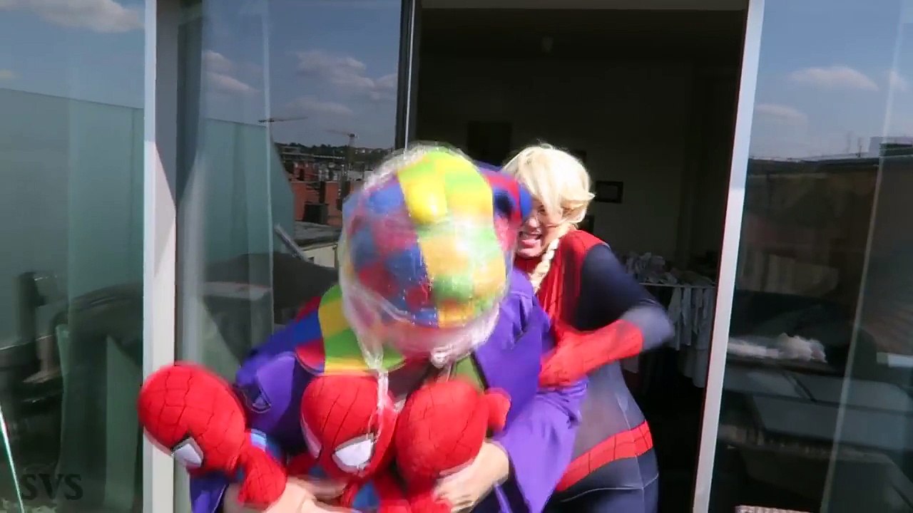 Pregnant FROZEN ELSA vs BAD BABY! w/ Spiderman & Pink Spidergirl Twin Babies vs JOKER in Real Life!