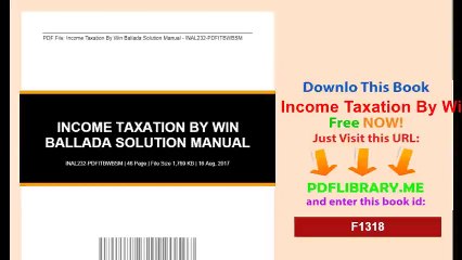 Income Taxation By Win Ballada Solution Manual
