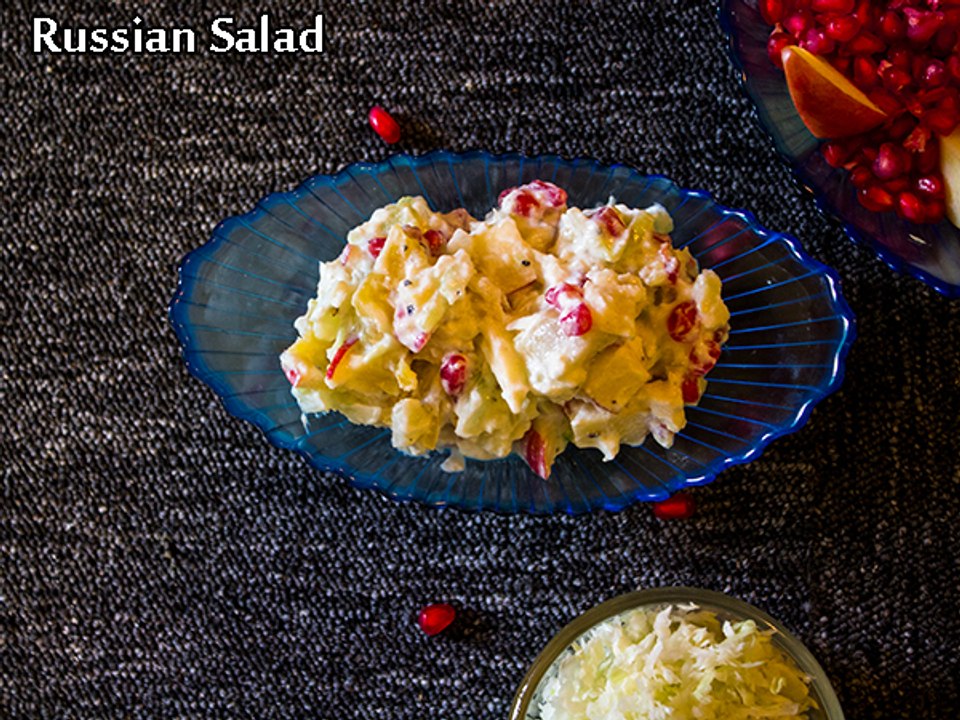 Russian Salad Recipe | How To Prepare Vegetarian Russian Salad | Salad Recipe | Boldsky