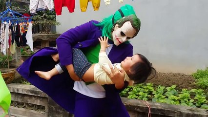 Joker Kidnap Cute Baby w/ Police kids sleep & Police Arrest! Superman funny real in life