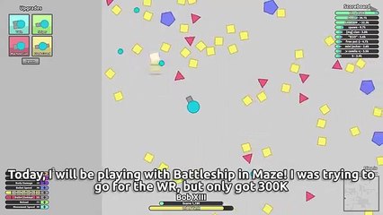 300K WITH GLASS BATTLESHIP IN MAZE! Tough Classes #2 (Diep.io Maze Gameplay)