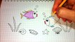 Простые рисунки #413 Как просто нарисовать рыбок