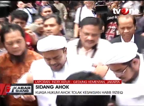 Kuasa Hukum Ahok Tolak Kesaksian Rizieq Shihab